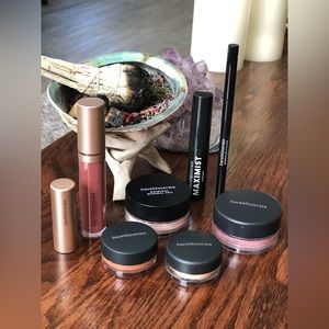 NIP bareMinerals Lipstick Gloss Blush Eyeliner Eyeshadow Veil set